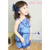 Fashionable Ruffles Dress ZGD 045 Blue